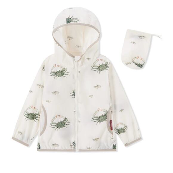 MILKBARN Coastal Crab Hooded 4/6T Sun Shield Windbreaker Jacket NWT